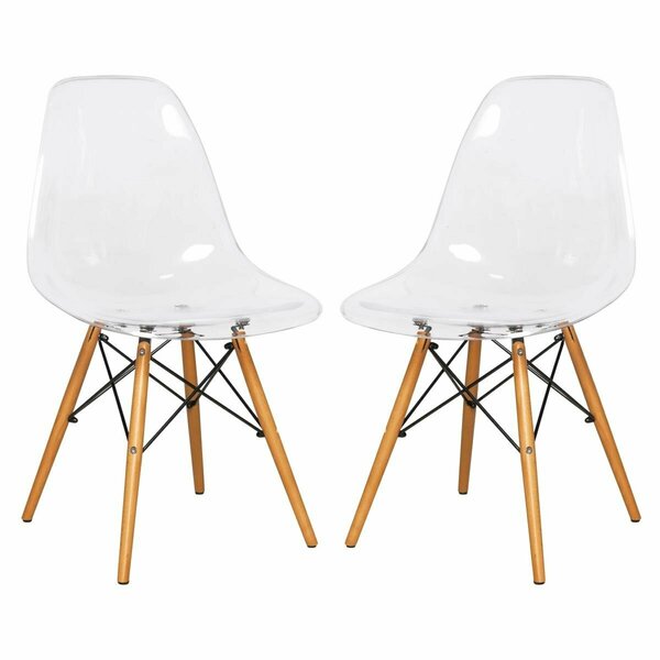 Kd Americana 32.40 in. Dover Molded Side Chair Clear - Set of 2 KD3026941